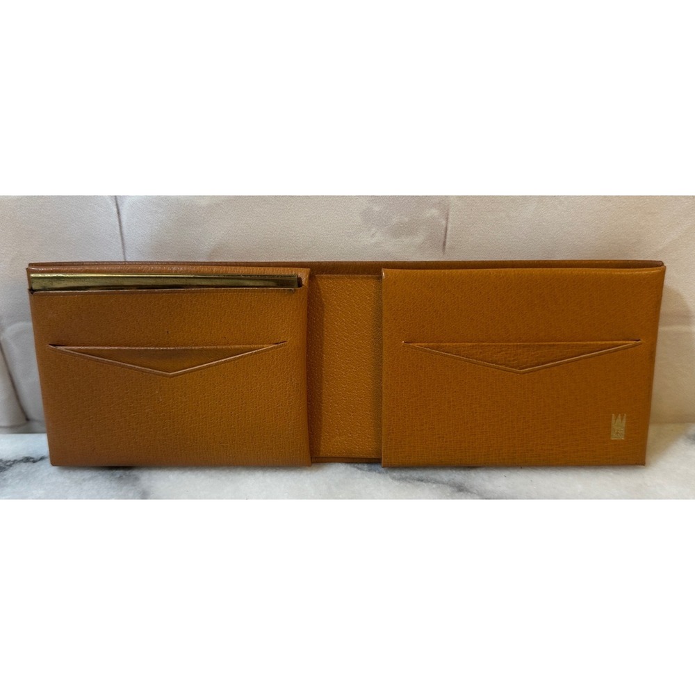 Vintage Royal Kressline Enger Kress Men Tan Leather Bifold Wallet Made in USA